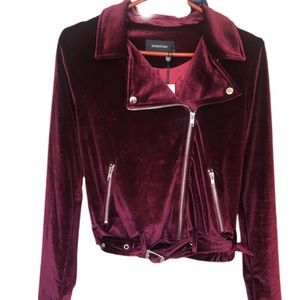 MinkPink velvet moto jacket